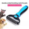 Double Sided Pet Deshedding Brush  Professional Stainless Steel Grooming Comb for Dogs  Cats, Shedding  Dematting Tool