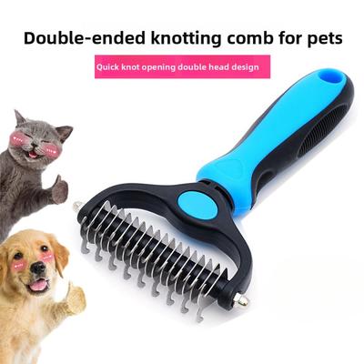 Double Sided Pet Deshedding Brush  Professional Stainless Steel Grooming Comb for Dogs  Cats, Shedding  Dematting Tool