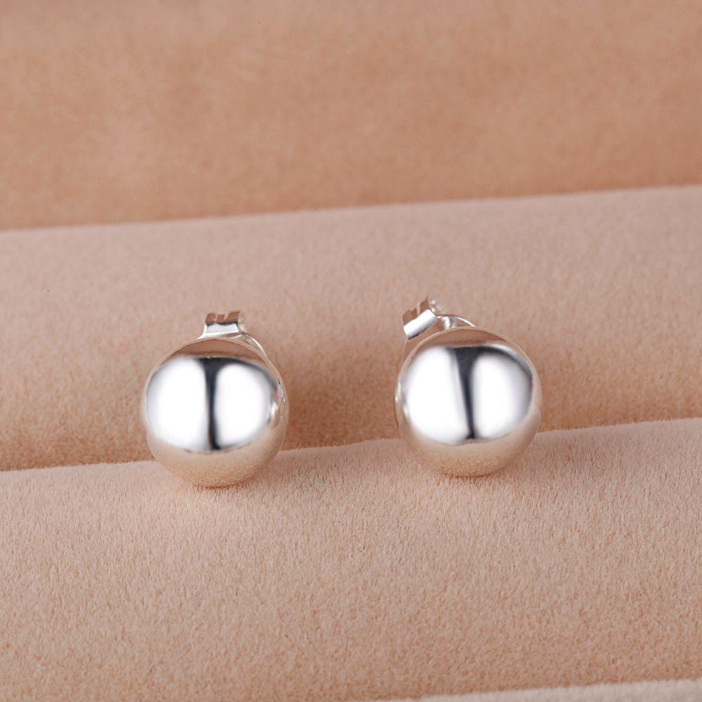 Classic Copper 8mm 10MM Beads Studs Earrings for Women Fashion Elegant Christmas Gifts Wedding Party Jewelry