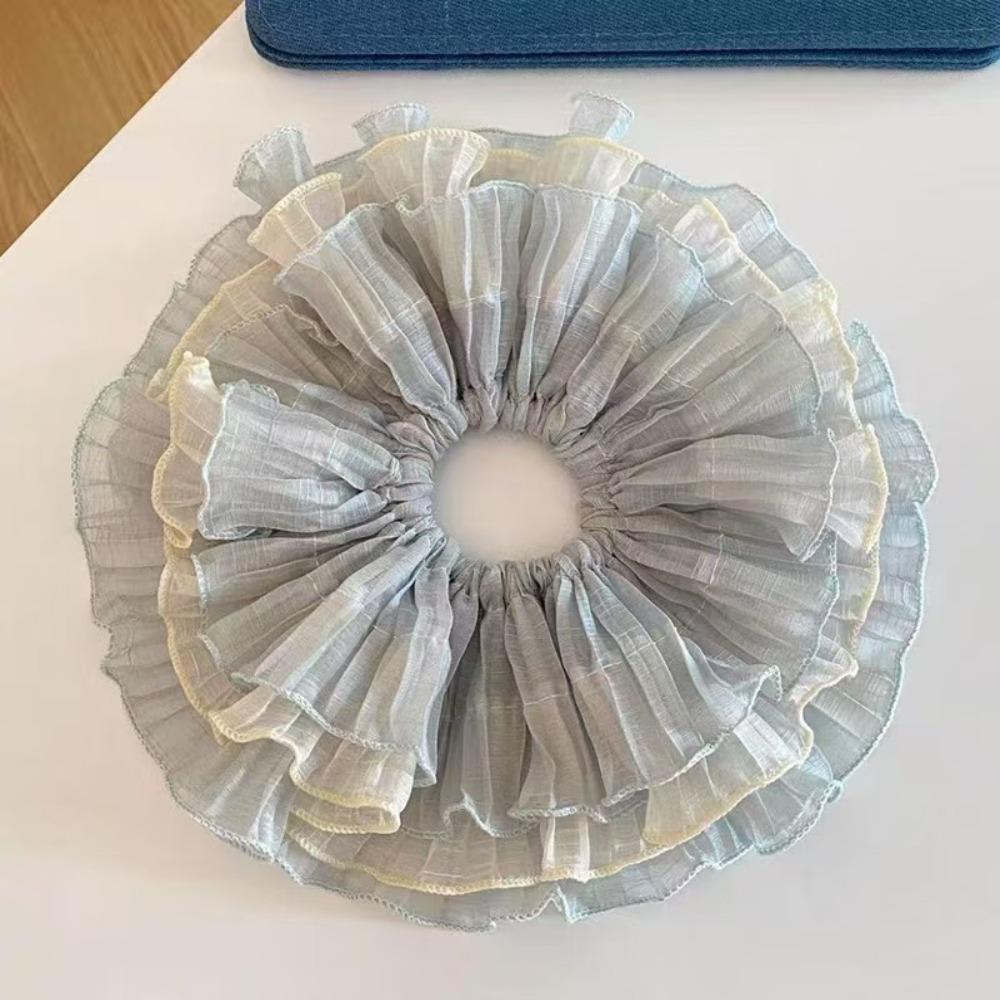 Premium Sense Hair Bands Chiffon Hair Accessories Korean Style Wavy Lace Scrunchie  Women