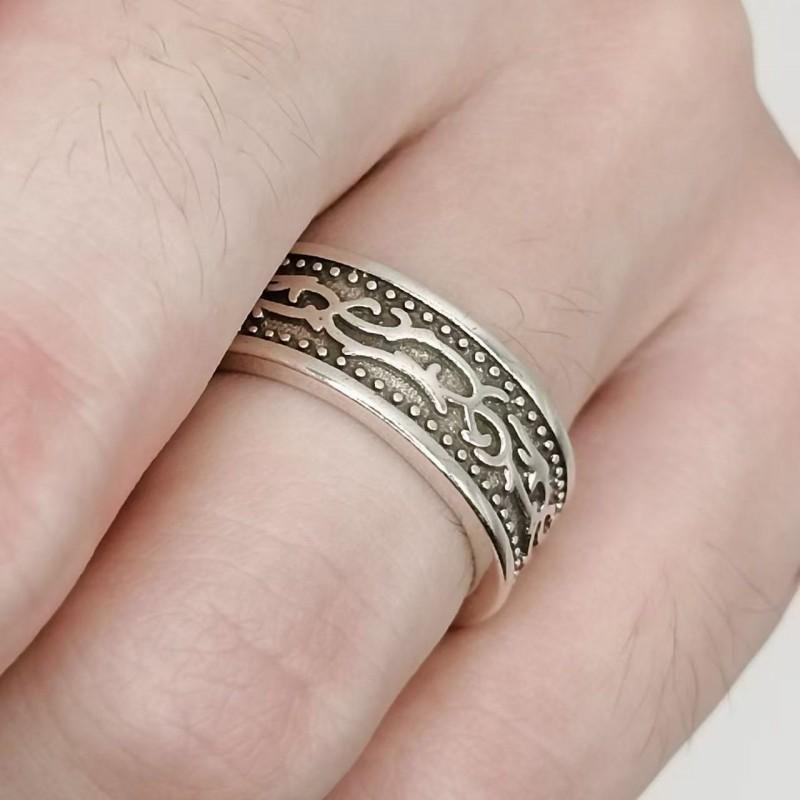 Adjustable Open Ring Men Women Vintage Thorn Leaf Geometric Design Copper Jewelry Bohemian Retro Style