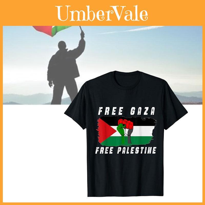 Free Palestine Cartoon Anime Short Sleeve T-shirt For Teenagers