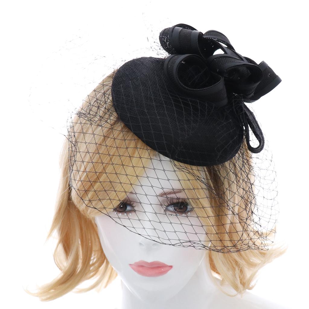 Midnight Black Dahlia Wedding Veil Flower Hair Clip Bridal Special Occasion Bridesmaid Fascinator