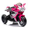 Moto Elettrica per Bambini, Rosa, 3 Ruote, Luci e Musica