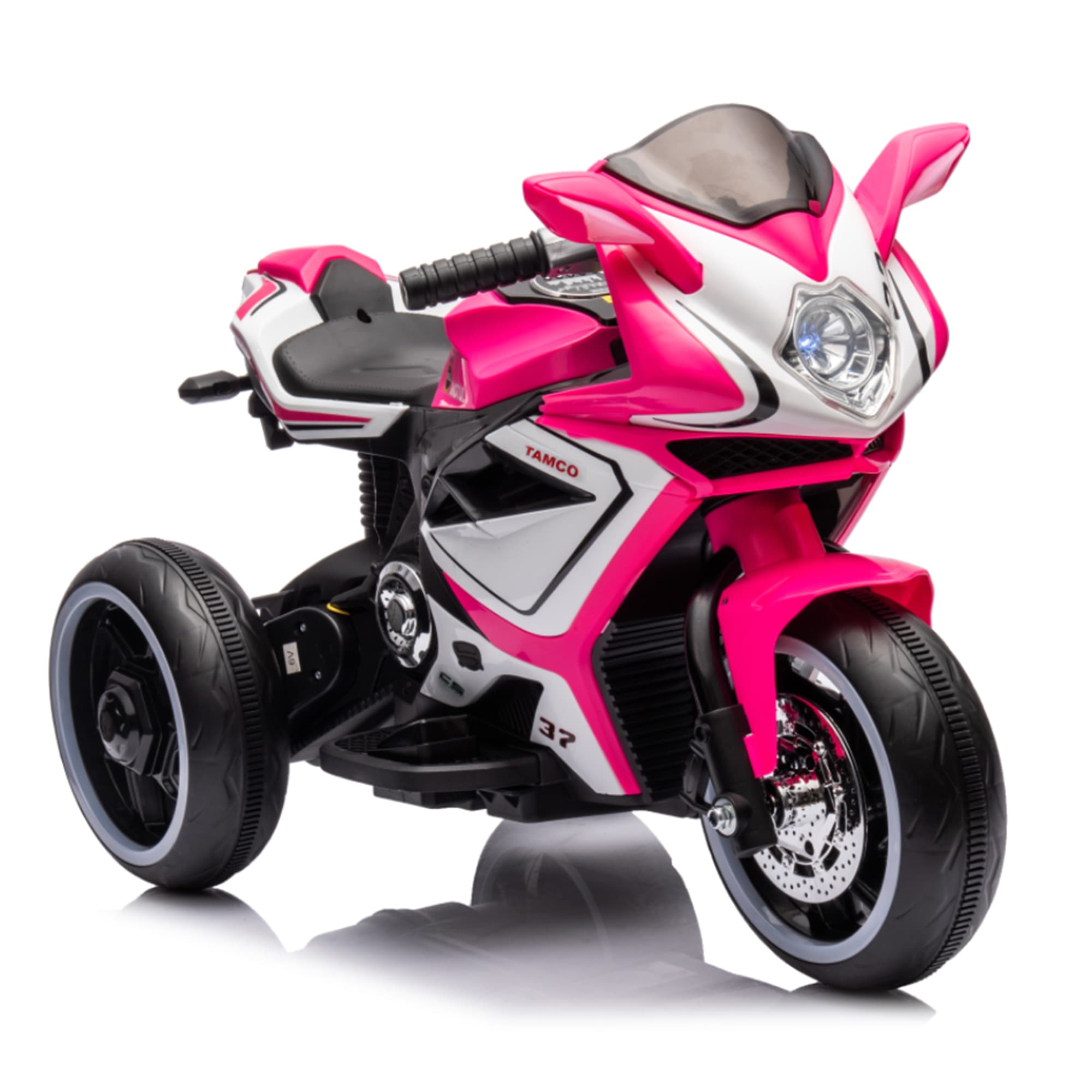 Kids Electric Ride-On Motorcycle, Pink, 3-Wheel