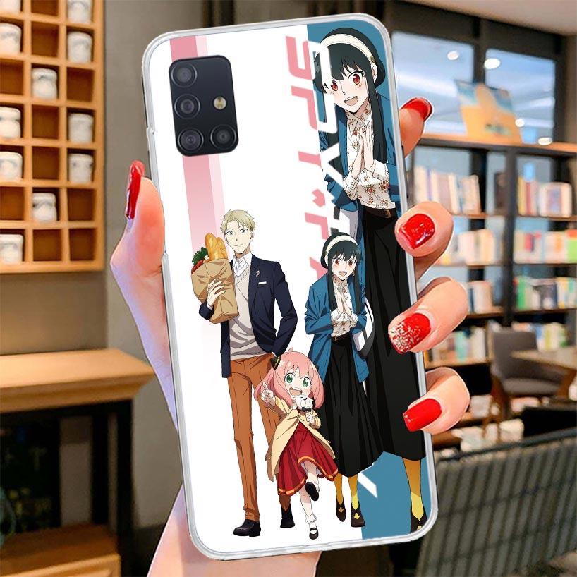 Anime Spy Family Anya Cover Phone Case For Samsung Galaxy A12 A22 A32 A52 A72 A02S Phone Case Note 20 Ultra 10 S10 Plus A51 A71