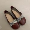 French Soft-soled Round-headed Ballet Single Shoes Women's 2025 Spring and Autumn New Flat-soled Mary Jane Shoes, National Style Evening Doudou Shoes