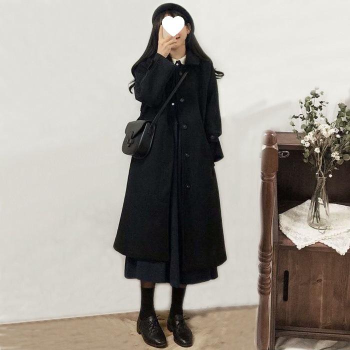 Women's Mid-Length Maoni Coat: 2025 Winter Korean Style, Thickened Slimming Over-the-Knee Woolen Coat