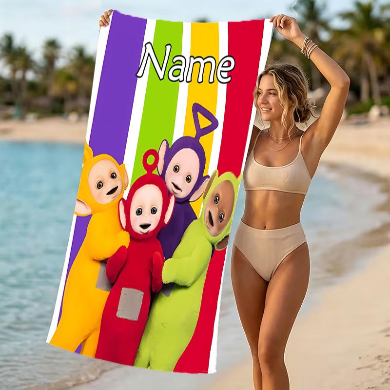 Customizable Personalized Beach Towels Teletubbies Themed designs.Suitable for the Beach, Yoga, Sports;ideal As Beach Accessories