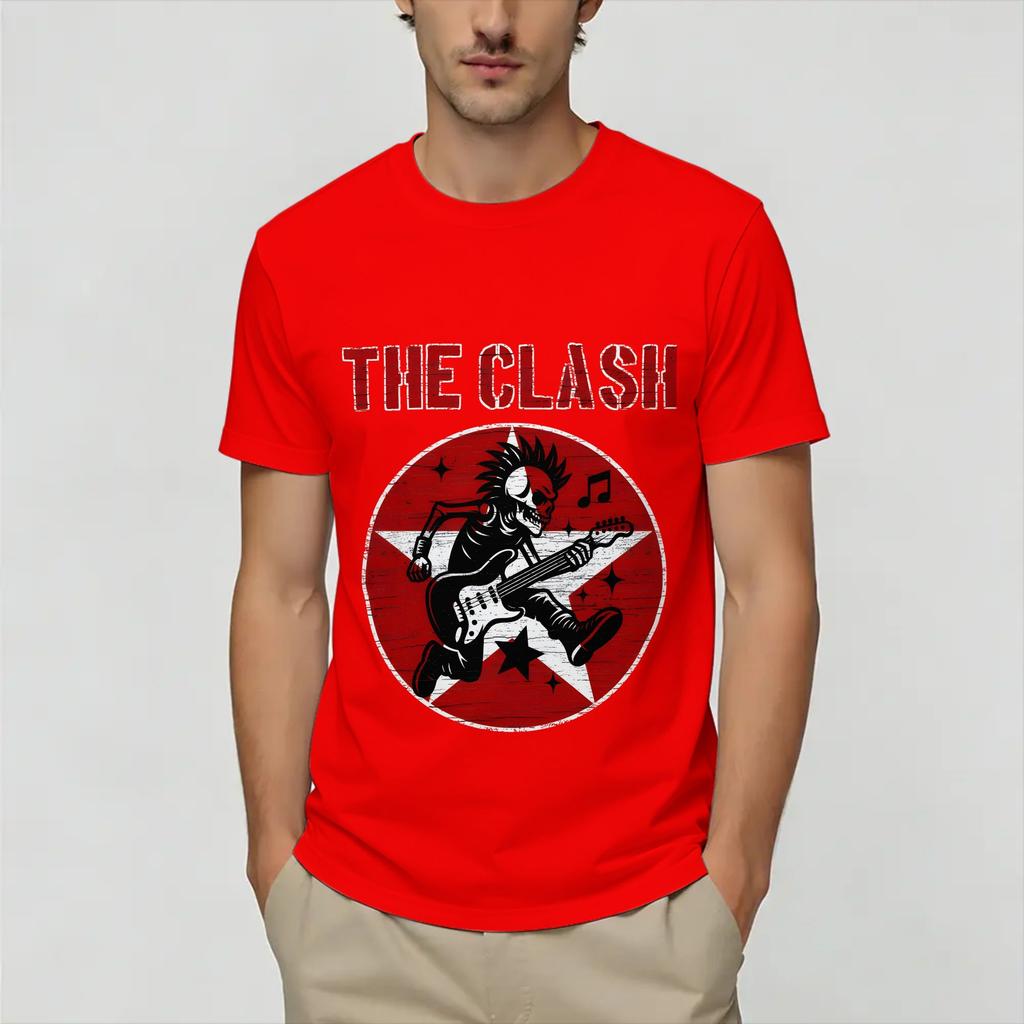 Unisexs Vintage The Clash T Shirts 100 Cotton Clothing Funny Short Sleeve Round Neck Tees Plus Size TShirt