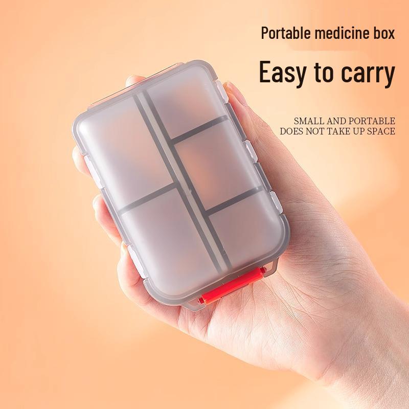 Compact Double-Layer Travel Pill Case: Portable Foldable 10-Compartment, Sealed Moisture-Proof Box for On-the-Go.