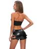 864# Patent Leather Stretch Shorts - Sexy Nightclub Go-Go Performance Costume
