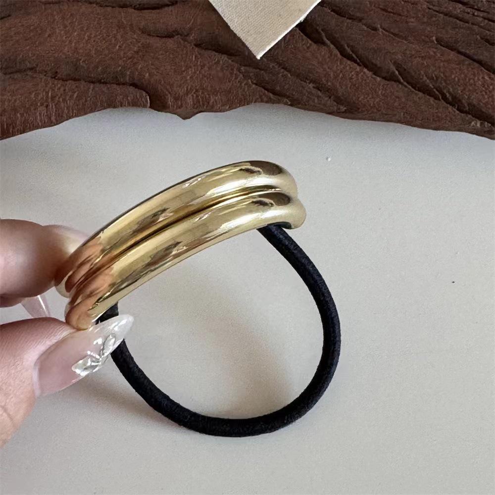 Shiny Alloy Hair Rope: Durable, Color-Retaining Elastic Hair Accessory for Women