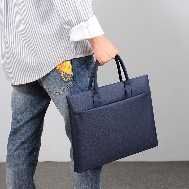 Men'S Handheld Documents Information Bag Computer Bag Business Office Meeting Bag Stylish Simple Briefcase