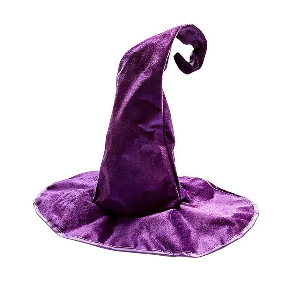 Velvet Halloween Witch Hat Large Witch Costume Hat Comfortable Plush Wizard Hat Role-Playing
