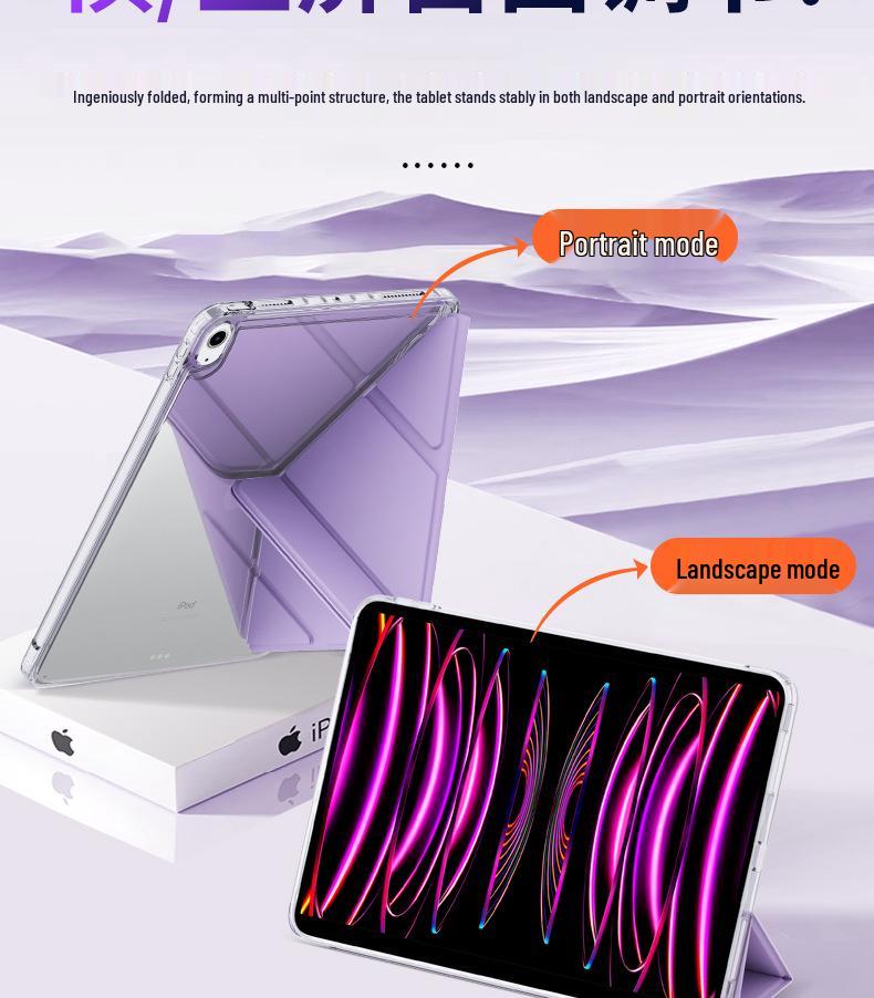 Ochranné pouzdro pro iPad 11 (Bez slotu na pero), Y-Fold, 10,2", Anti-Bend, Akrylový kryt pro 9. generaci Air57.