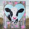 1PC Custom Name Love Cows Art Outdooor Flannel Blankets Patterns Throw Blanket All-Season Soft Gift for Couch, Bed, Camping Gifts