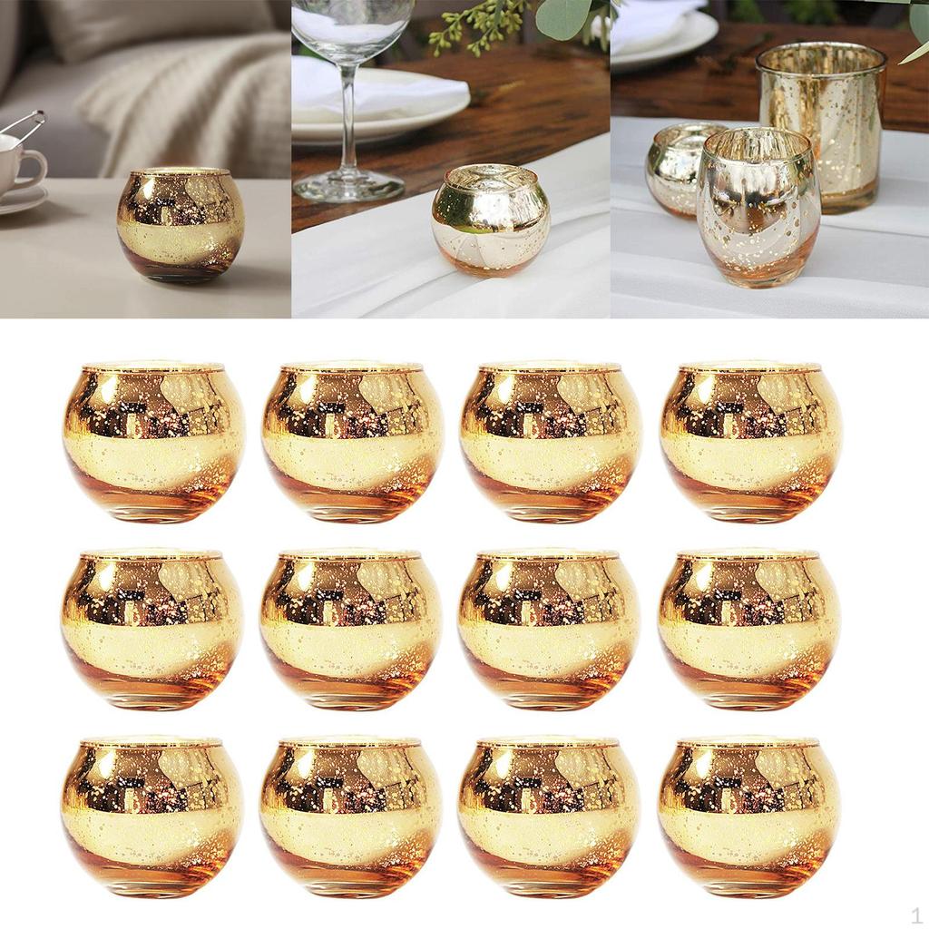 Tea Light Candle , Set of 12 Glass Tealight for Christmas, Wedding, Home Dining Room