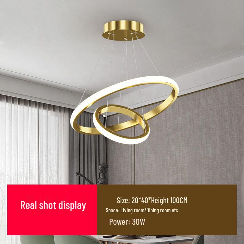 Personalized Nordic Style Minimalist Pendant Light for Living Room/Bedroom - Modern Circle Combination Design