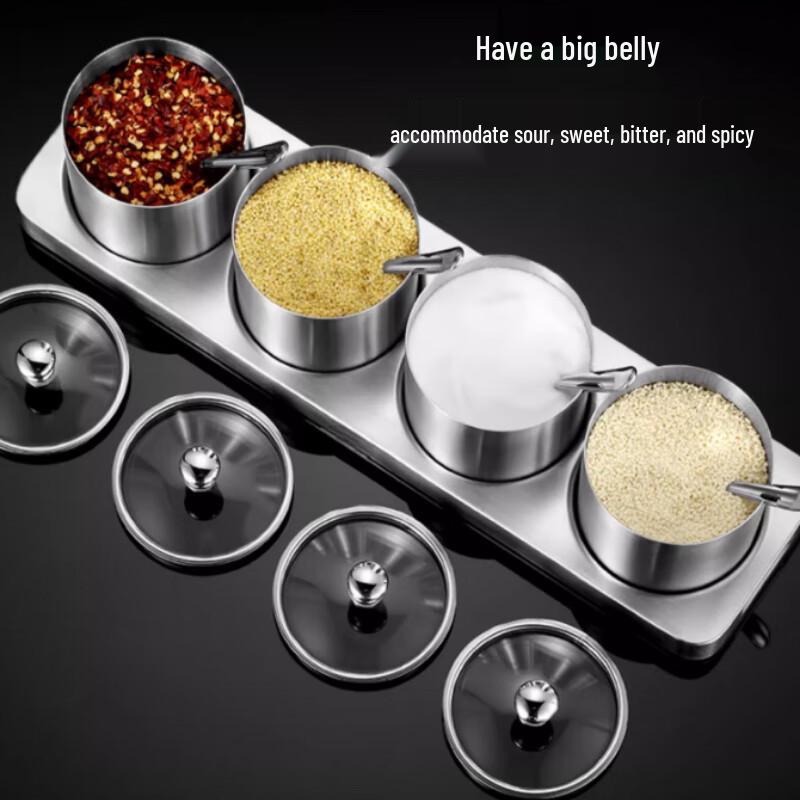 Yunshuang Stainless Steel Seasoning Jars & Oil Pot Set