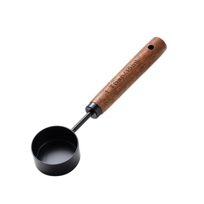 8-Piece Stainless Steel & Walnut Measuring Spoon and Cup Set for Baking and Coffee