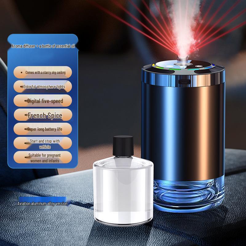 Starry Sky Car Air Freshener: Smart Spray Fragrance Machine & Humidifier for Interior Deodorization, Light Perfume.