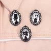 Skelett Porträt Emaille Pins Tag der Toten Gotische Totenkopf Katze Halloween Broschen Anstecknadel Mode Schmuck Geschenke für Freunde