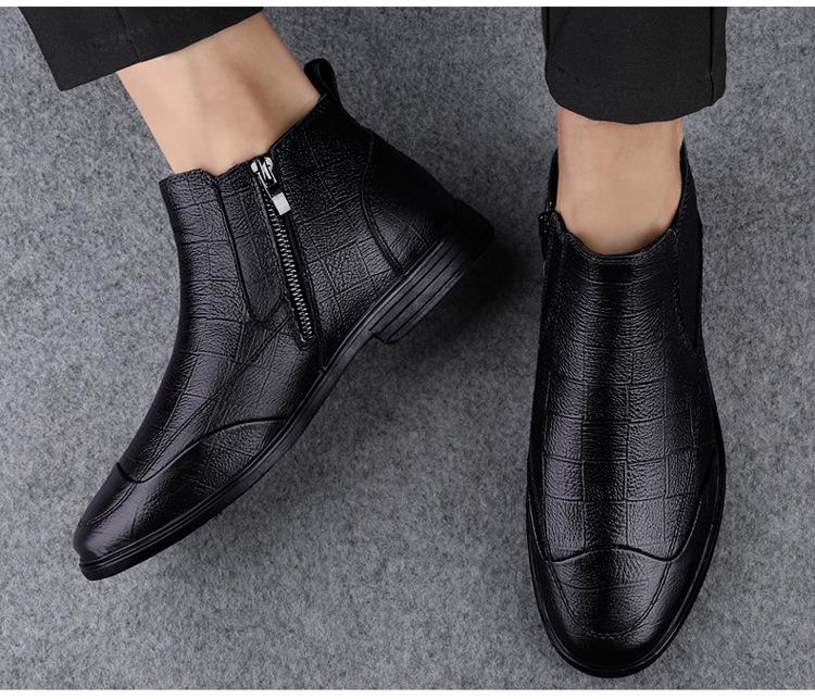 Men's Chelsea Boots - Autumn/Winter High-Top Genuine Leather, Breathable Casual Business Style