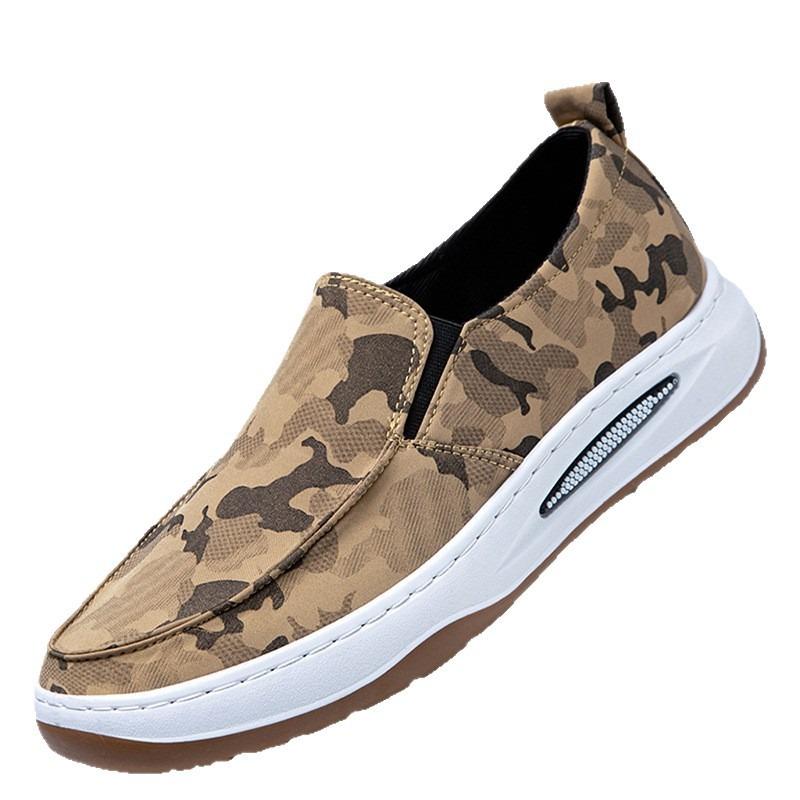 Casual Men's Shoes Flat-soled Canvas Shoes Soft Soles Light and Breathable Summer New Single Shoes Walking Comfortable Versatile Shoes