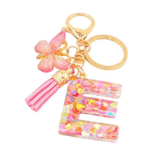 Heart Keyring Keychain Pendant Epoxy Resin Pink 10.7 Cm/4.21 In 1 Pc