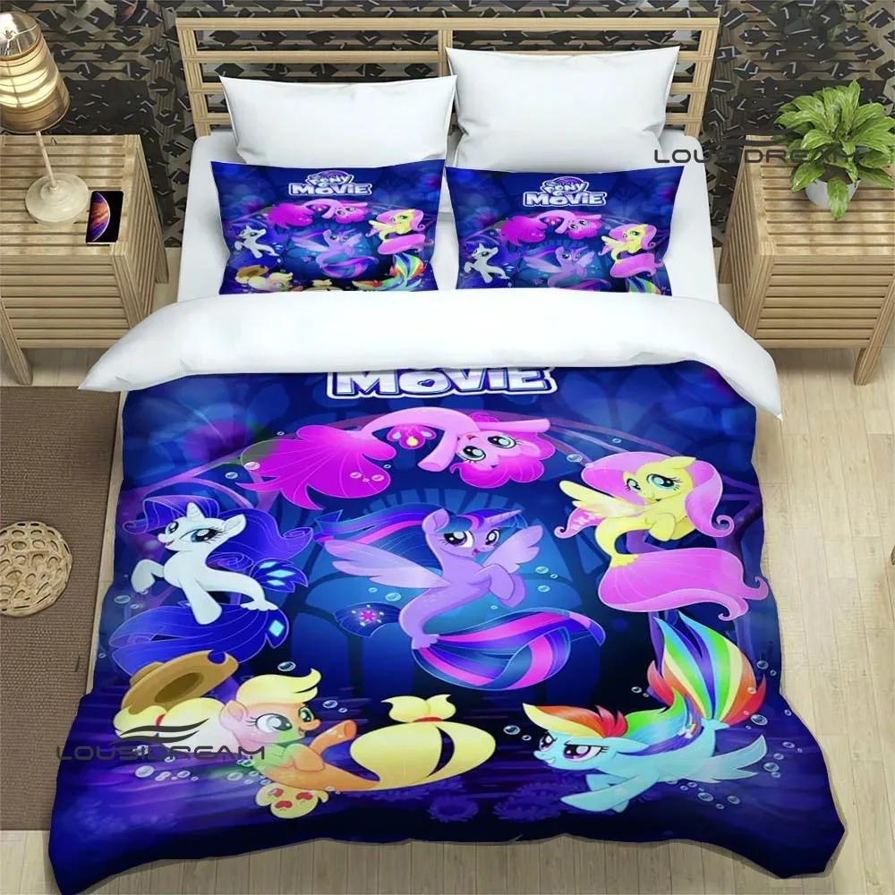 

Мультяшные Постельные наборы Мои Маленькие Пони изысканный набор постельных принадлежностей пододеяльник набор одеяло постельный набор роскошный подарок на день рождения EU Twin(135x200cm)