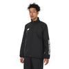 Men's Soccer Wind Jacket (AMJ55272) - Nylon Fleece-Lined Windbreaker, Warm, Black