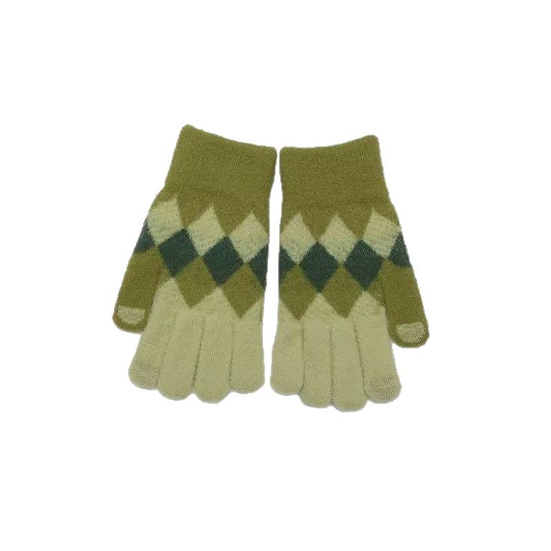Women's Thick Knit Touchscreen Cycling Gloves - Full-Finger, Non-Pilling, Winter-Proof