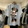 Disney Minnie Mouse Vintage Print T Shirt Women Man 2026 Summer Short Sleeve Cotton Tops Graphic Tee Casual Fashion Y2k Clothes