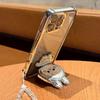 Cute Cartoon Mirror Phone Holder Glitter Gradient Plating Phone Case Cover for iPhone 17 16 15 14 13 12 11 Pro Max Plus Air