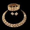 Bridal Wedding Jewelry Bright Diamond Zircon Ring Bracelet Necklace Earrings Four-piece Female