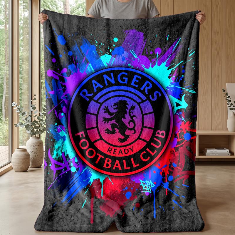 Rangers FC Soft Flannel Fleece Blanket Lightweight Cozy Warm Throw Blanket For Sofa Bed Home Decor