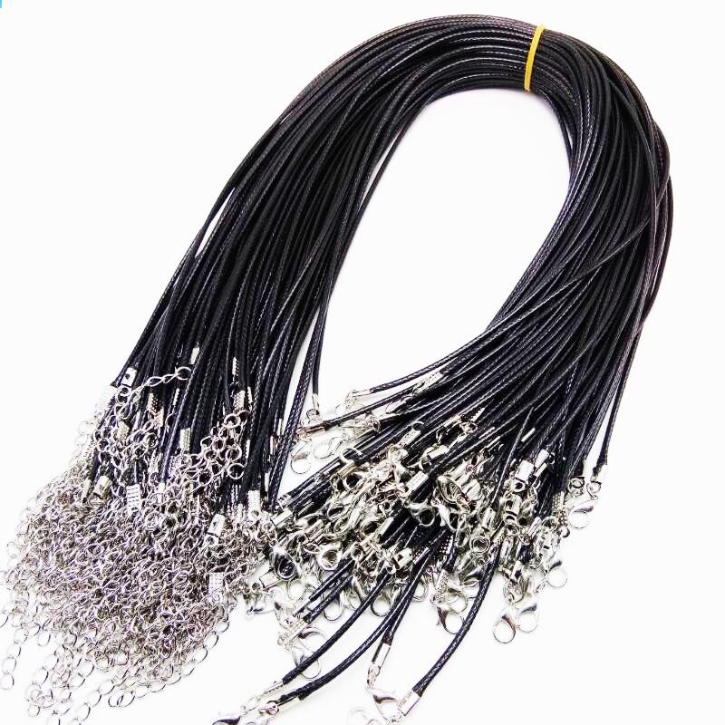 Black Leather Necklace Pendant Rope Accessories