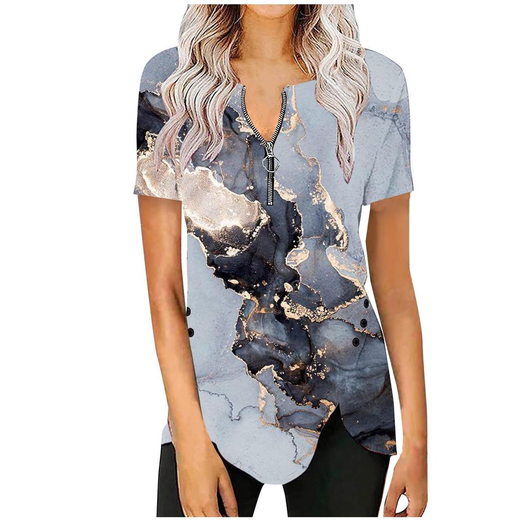 Women's Fashion Casual Comfortable Short Sleeve Printed Top