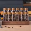 Wooden Holder Coffee Beans Storage Tube 12 Testing Single Dose Coffee Bean Glass Container Wooden Stand