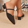 Fashion Fashion Sexy Pointed Toe Knitted Women's Sandals Solid High Heel Summer Thick Heeled Women Shoes Comfortable Zapatillas Mujer