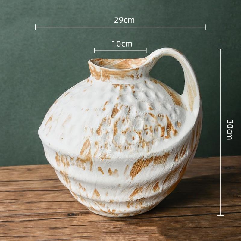 Ceramic Vase Coarse Earthenware Pot Flower Vase Flower Arrangement Accessories Ceramic Handicrafts Home Decoration Flowerpot