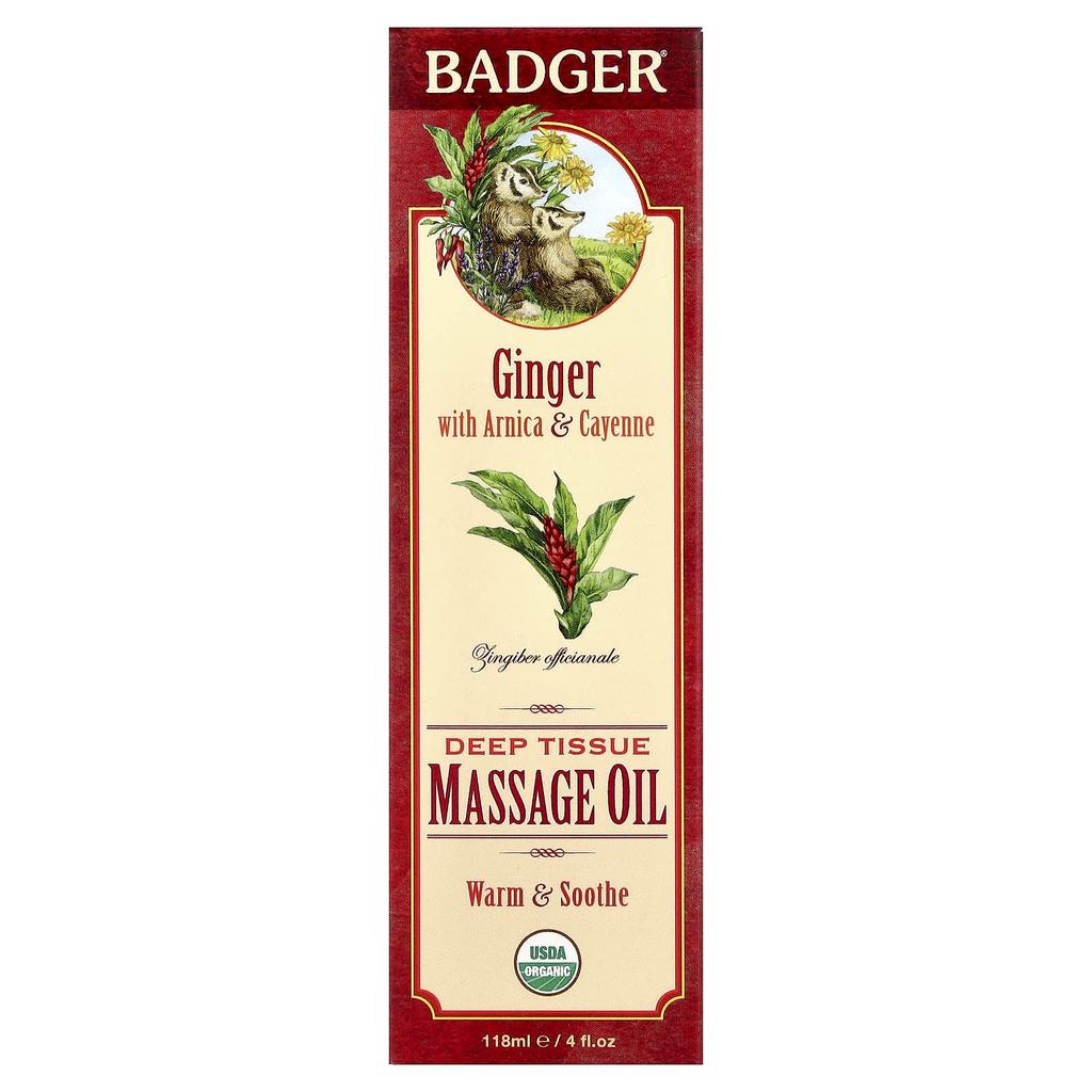 Deep Tissue Massage Oil, with Ginger, Arnica and Cayenne, 118 Ml (4 Fl Oz)