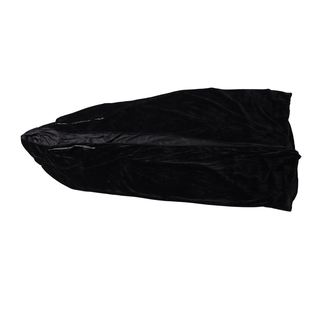 Hooded Cloak Large Witch Cape Black Velvet Comfortable To Wear Soft Touch Costume Cloak for Party Cosplay Roleplay