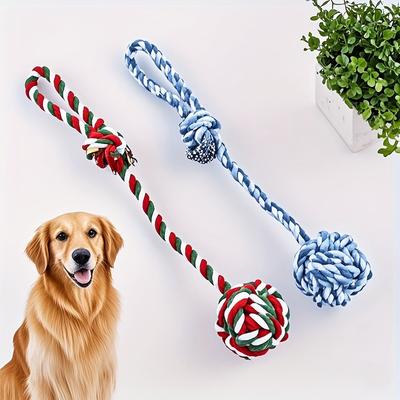 1 Stück Interaktives Hundekauspielzeug Robuster Seilknotenball, Bissfest, Training und Spielzeit für alle Rassen, Interaktiver Spielseilball