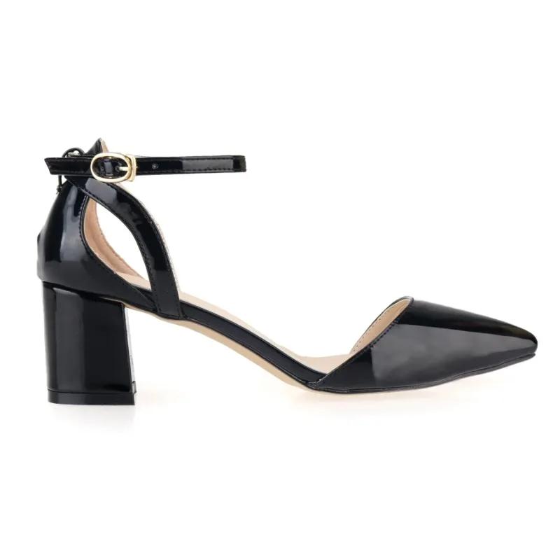 Summer Women Sandals Sexy 5cm Single Work OL Thick High Heels Matte Pointed Toe Pumps Shollow Mouth Party Red Wedding Shoes