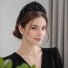 1Pcs Crystal Hairbands Luxurious Pearl Headbands Vintage Beaded Sponge Hair Hoop Handmade Anti-Slip Rhinestone Tiara Bridal