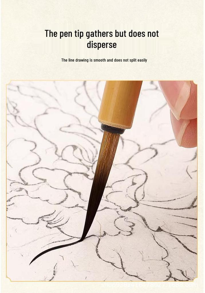 Chinese Painting Brush Set: Wolf Hair Line Drawing Brushes for Gongbi, Flower, and Bird Art