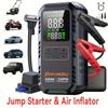 Tragbarer Starthilfe-Booster 7-in-1 mit Luftkompressor, 150 PSI Luftpumpe für Autoreifen, 5000A Spitzen-Starthilfe für Auto (7,0 L Gas/1,59 gal Diesel), LCD