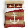 Vintage Old Wooden Planks Texture Anchor Duvet Cover With Pillow Case Custom 3pc Bedding Set Quilt Cover Double Bed Home Textile